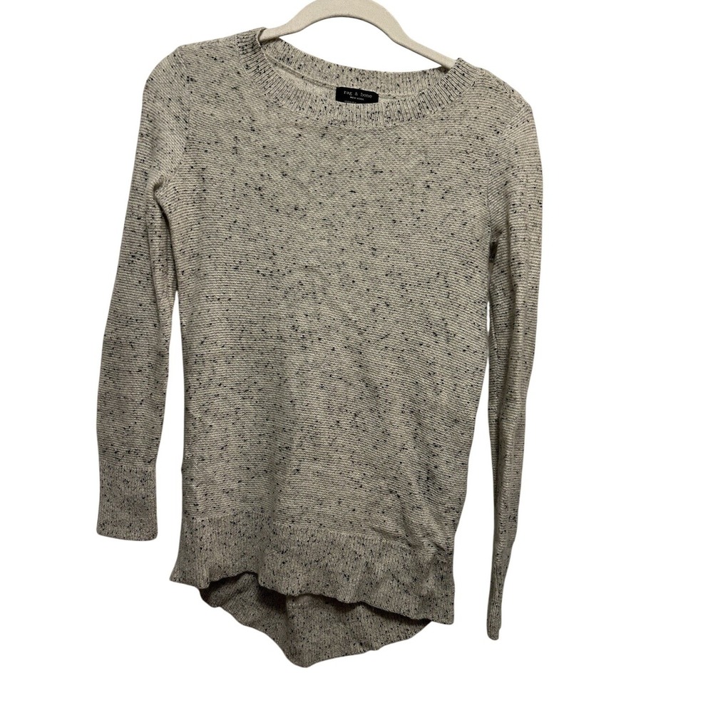 Rag & Bone Womens XS Cashmere Gray Black Speckled Turtleneck Tunic Sweater XS